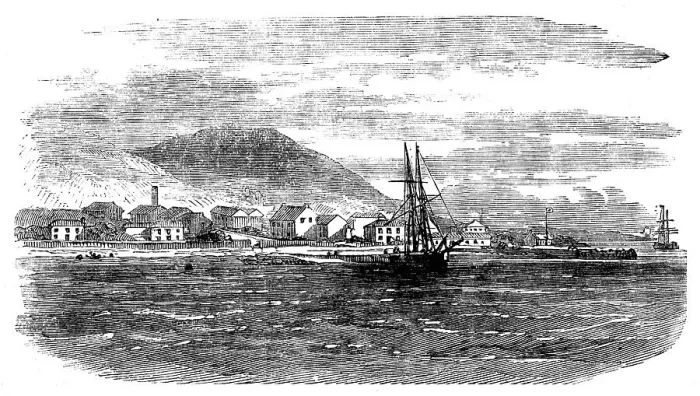Framed Print : Laying the Atlantic Telegraph Cable - Valentia, from the North, 1858. Creator: Unknown Framed Print : Laying the Atlantic Telegraph Cable - Valentia, from the North, 1858. Creator: Unknown