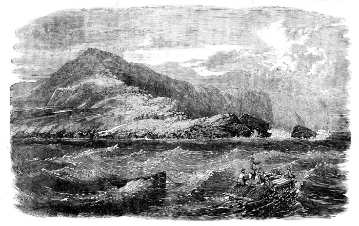 Framed Print : Laying the Atlantic Telegraph Cable - Valentia: Catamaran for Under-running the Shore-end... 1858. Creator: Unknown
