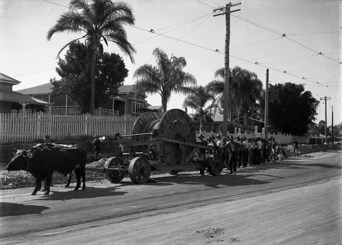 Framed Print : Laying Electrical Mains - Wynnum Road, Norman Park (old shop is #101 Wynnum Road), 1916 Framed Print : Laying Electrical Mains - Wynnum Road, Norman Park (old shop is #101 Wynnum Road), 1916