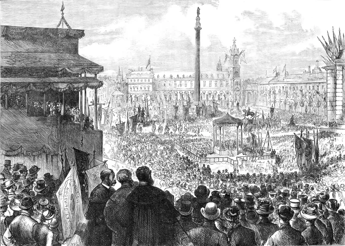 Framed Print : Laying the Foundation-Stone of the new Municipal Buildings, Glasgow, 1883. Creator: Unknown