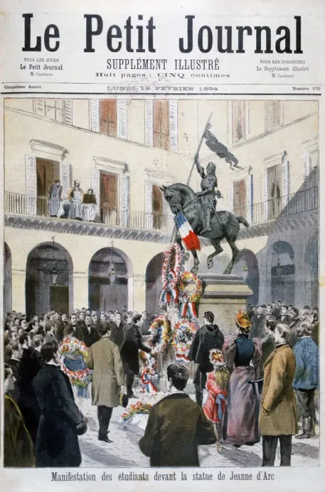 Framed Print : The laying of wreaths by students at the statue of Joan of Arc, Paris, 1894 Framed Print : The laying of wreaths by students at the statue of Joan of Arc, Paris, 1894