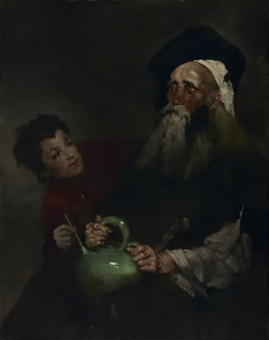 Framed Print : Lazarillo de Tormes and His Blind Master, before 1880. Creator: Theodule Ribot (French Framed Print : Lazarillo de Tormes and His Blind Master, before 1880. Creator: Theodule Ribot (French