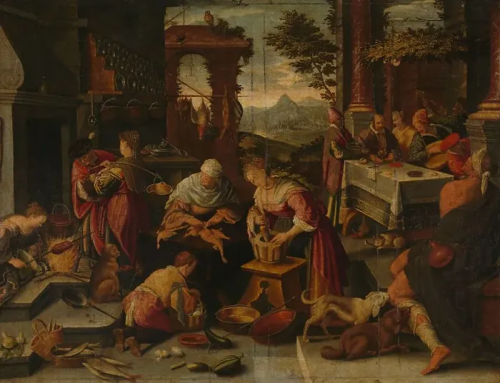 Framed Print : Lazarus and the Rich Man, 1544-1700. Creator: Jacopo Bassano (copy after) Framed Print : Lazarus and the Rich Man, 1544-1700. Creator: Jacopo Bassano (copy after)