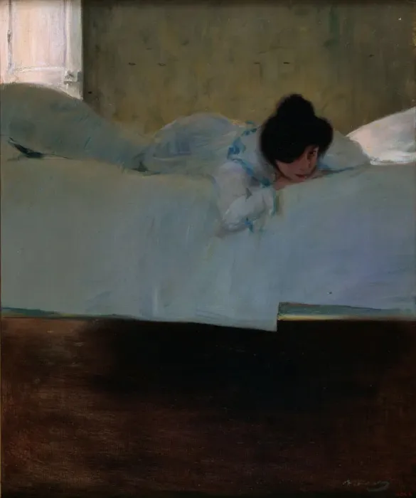 Framed Print : Laziness. Artist: Casas, Ramon (1866-1932) Framed Print : Laziness. Artist: Casas, Ramon (1866-1932)