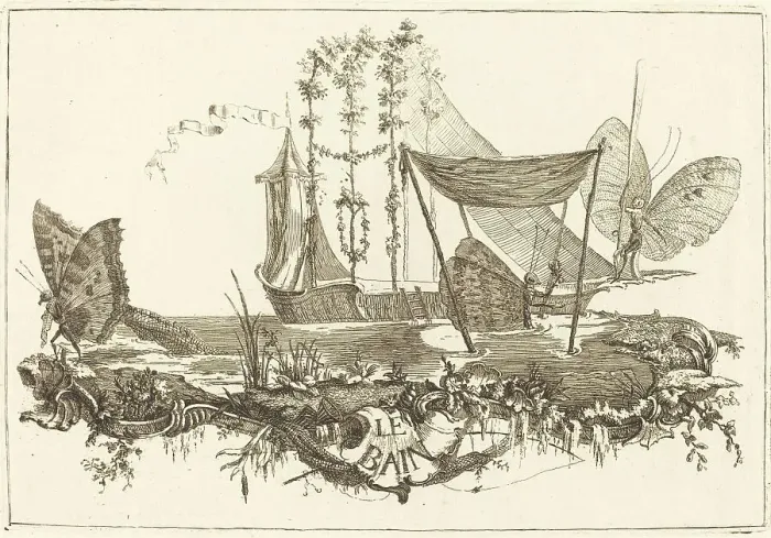 Framed Print : Le Bain, in or after 1756. Creator: Charles-Germain de Saint-Aubin Framed Print : Le Bain, in or after 1756. Creator: Charles-Germain de Saint-Aubin