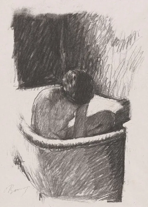 Framed Print : Le Bain (The bath). From: Les Peintres Lithographes de Manet à Matisse: Album d... c.1925. Creator: Pierre Bonnard Framed Print : Le Bain (The bath). From: Les Peintres Lithographes de Manet à Matisse: Album d... c.1925. Creator: Pierre Bonnard