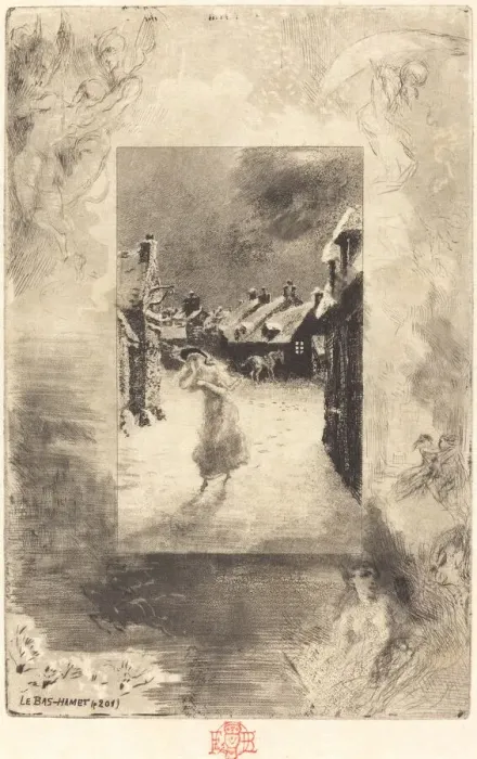 Framed Print : Le Bas-Hamet, 1879 / 1880. Creator: Felix Hilaire Buhot Framed Print : Le Bas-Hamet, 1879 / 1880. Creator: Felix Hilaire Buhot