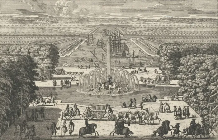 Framed Print : Le Bassin d Apollon [The Fountain of Apollo, Versailles], 1680s. Creator: Adam Perelle