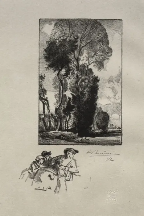 Framed Print : Le Bocage. Creator: Auguste Louis Lepere (French, 1849-1918) Framed Print : Le Bocage. Creator: Auguste Louis Lepere (French, 1849-1918)