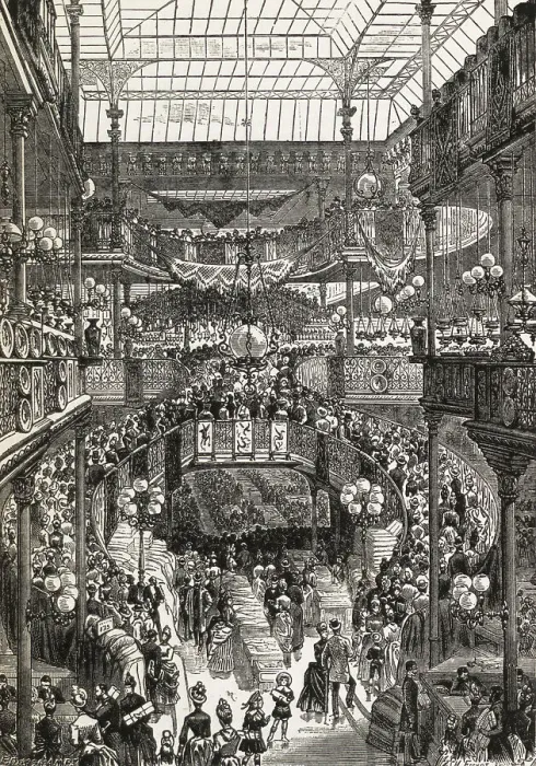 Framed Print : Le Bon Marché: Grand Central Staircase, 1892. Creator: Anonymous Framed Print : Le Bon Marché: Grand Central Staircase, 1892. Creator: Anonymous