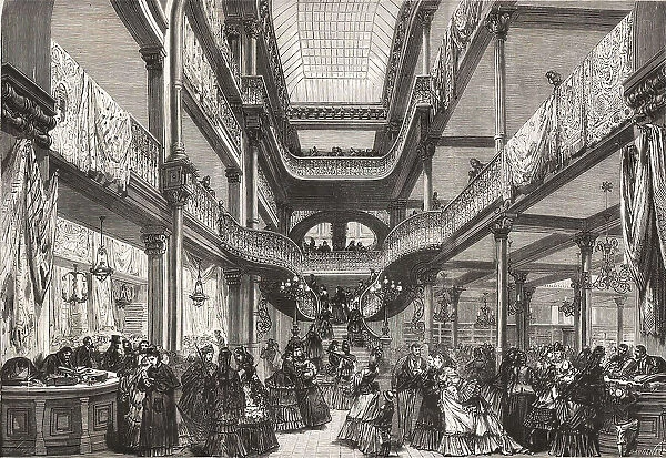 Le Bon Marché: inside view, 1872. Creator: Clerget, Hubert (1818-1899)