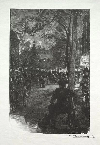 Le Boulevard Montmartre, le Soir. Creator: Auguste Louis Lepere (French, 1849-1918)
