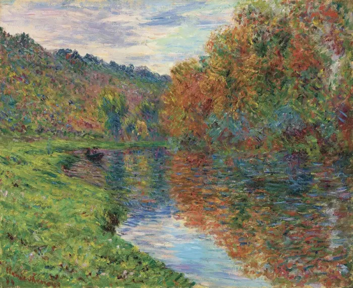 Framed Print : Le bras de Jeufosse, automne, 1884. Creator: Monet, Claude (1840-1926) Framed Print : Le bras de Jeufosse, automne, 1884. Creator: Monet, Claude (1840-1926)