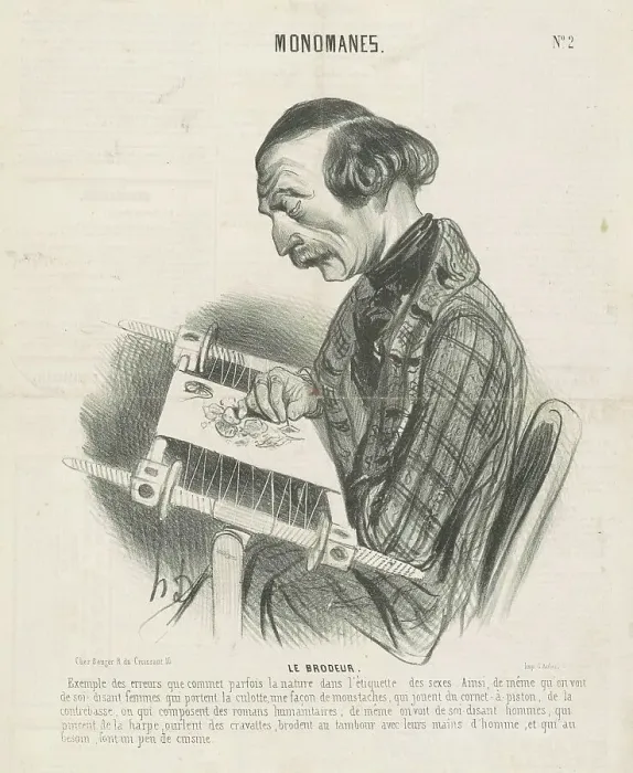 Framed Print : Le brodeur, 19th century. Creator: Honore Daumier Framed Print : Le brodeur, 19th century. Creator: Honore Daumier