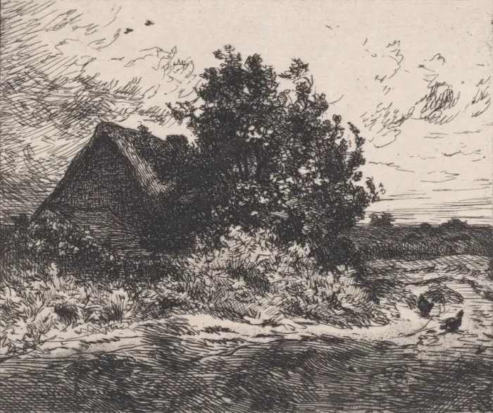 Framed Print : Le Buisson Kercassier, ca. 1875-80. Creator: Charles Emile Jacque Framed Print : Le Buisson Kercassier, ca. 1875-80. Creator: Charles Emile Jacque