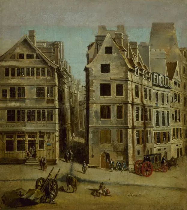 Framed Print : Le cabaret l Image Notre-Dame, place de Greve, 1751 Framed Print : Le cabaret l Image Notre-Dame, place de Greve, 1751