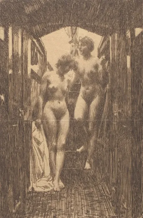 Framed Print : Le Cabine, 1917. Creator: Anders Leonard Zorn Framed Print : Le Cabine, 1917. Creator: Anders Leonard Zorn