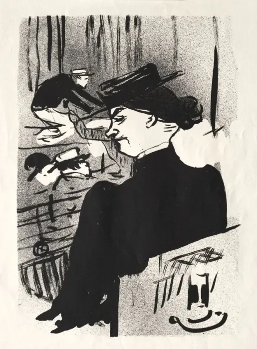 Framed Print : Le Cafe-concert: Une Spectatrice, 1893. Creator: Henri de Toulouse-Lautrec (French Framed Print : Le Cafe-concert: Une Spectatrice, 1893. Creator: Henri de Toulouse-Lautrec (French