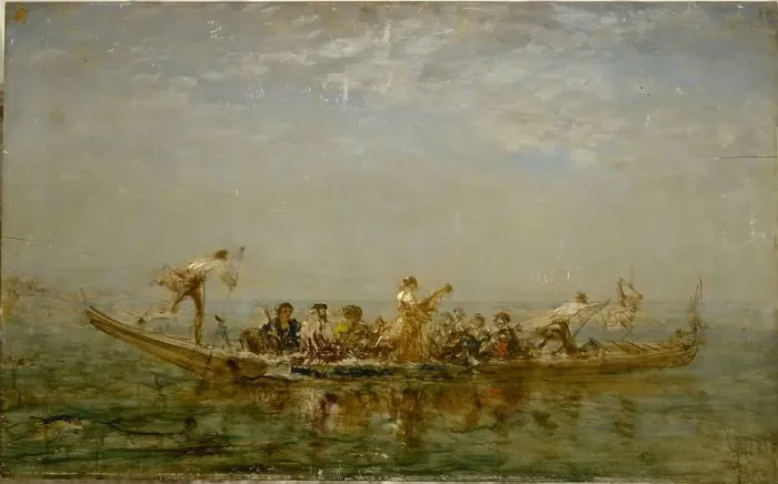 Framed Print : Le caïque, between 1880 and 1890. Creator: Felix Francois Georges Philibert Ziem Framed Print : Le caïque, between 1880 and 1890. Creator: Felix Francois Georges Philibert Ziem