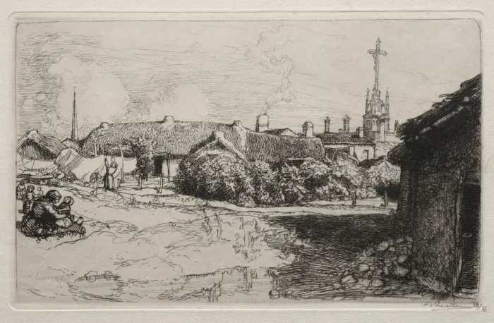 Framed Print : Le Calvaire, St. Jean-de-Mont, 1909. Creator: Auguste Louis Lepere (French, 1849-1918) Framed Print : Le Calvaire, St. Jean-de-Mont, 1909. Creator: Auguste Louis Lepere (French, 1849-1918)
