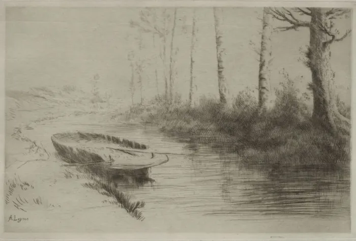 Framed Print : Le Canal: Effet du matin. Creator: Alphonse Legros (French, 1837-1911) Framed Print : Le Canal: Effet du matin. Creator: Alphonse Legros (French, 1837-1911)