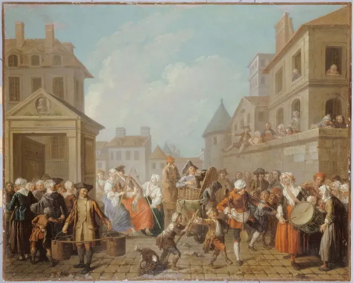 Framed Print : Le Carnaval des rues de Paris, 1757. Creator: Etienne Jeaurat Framed Print : Le Carnaval des rues de Paris, 1757. Creator: Etienne Jeaurat