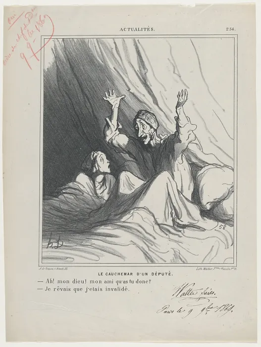 Framed Print : Le Cauchemar d'un Depute, 1869. Creator: Honore Daumier. Le Cauchemar d'un Depute, 1869. Creator: Honore Daumier Framed Print : Le Cauchemar d'un Depute, 1869. Creator: Honore Daumier. Le Cauchemar d'un Depute, 1869. Creator: Honore Daumier