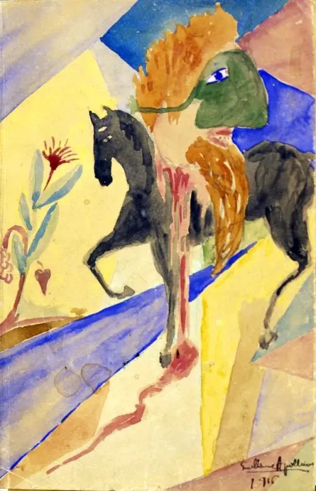 Framed Print : Le cavalier masque, 1915. Artist: Guillaume Apollinaire Framed Print : Le cavalier masque, 1915. Artist: Guillaume Apollinaire