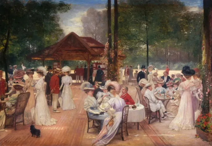 Framed Print : Le Cercle de l ile de Puteaux, c. 1907. Creator: Gervex, Henri (1852-1929)