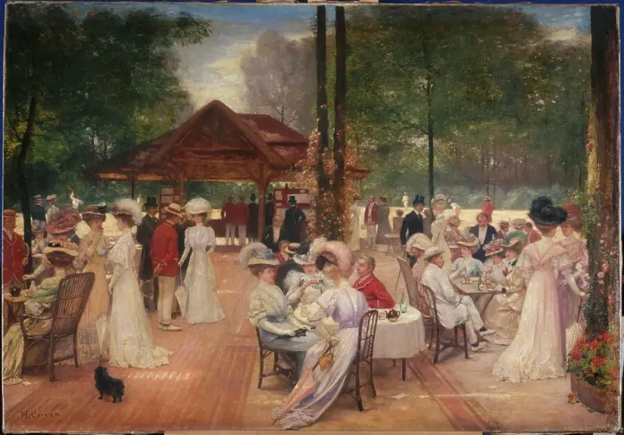 Framed Print : Le Cercle de l'île de Puteaux, c1907. Creator: Henri Gervex Framed Print : Le Cercle de l'île de Puteaux, c1907. Creator: Henri Gervex