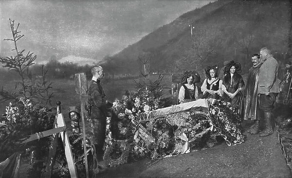 Le Cercueil du general Serret, mort de ses blessures en terre D'Alsace... 1916. Creator: Unknown