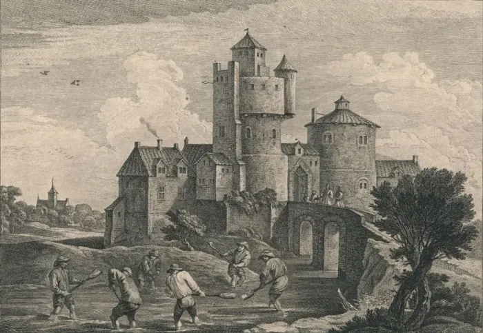 Framed Print : Le Chateau De Teniers, 1740. Creator: Jacques Philippe Le Bas Framed Print : Le Chateau De Teniers, 1740. Creator: Jacques Philippe Le Bas