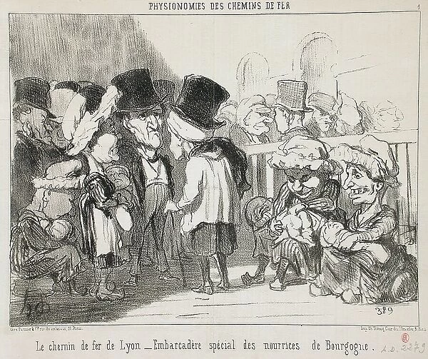 Le Chemin de fer de Lyon. Embarcadère.. 1852. Creator: Honore Daumier