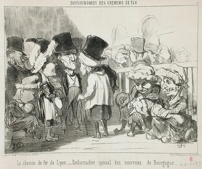 Framed Print : Le Chemin de fer de Lyon. Embarcadère.. 1852. Creator: Honore Daumier Framed Print : Le Chemin de fer de Lyon. Embarcadère.. 1852. Creator: Honore Daumier
