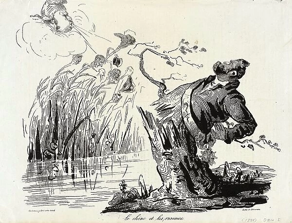 Le chêne et les roseaux, 1834. Creator: Honore Daumier