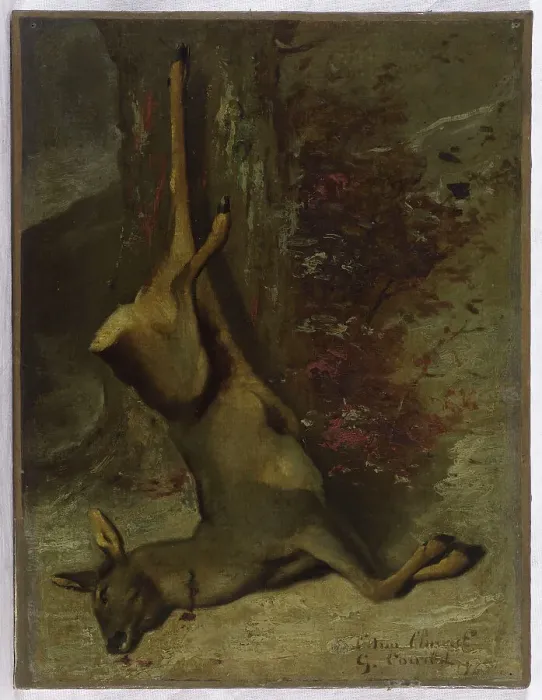 Framed Print : Le chevreuil, 1876. Creator: Gustave Courbet Framed Print : Le chevreuil, 1876. Creator: Gustave Courbet