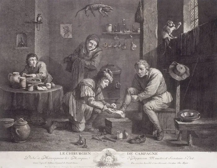 Framed Print : Le Chirugien de Campagne ( The Country Surgeon ), c1747. Artist: Thomas Major Framed Print : Le Chirugien de Campagne ( The Country Surgeon ), c1747. Artist: Thomas Major