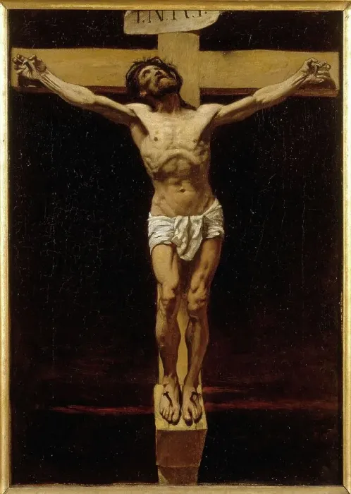 Framed Print : Le Christ en croix, esquisse pour la salle d'audience de la Cour des Assises du Palais... c.1873. Creator: Leon Joseph Florentin Bonnat Framed Print : Le Christ en croix, esquisse pour la salle d'audience de la Cour des Assises du Palais... c.1873. Creator: Leon Joseph Florentin Bonnat