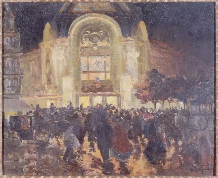 Framed Print : Le cinéma Gaumont-Palace, place de Clichy, vers 1913, c1913. Creator: Louis Abel-Truchet Framed Print : Le cinéma Gaumont-Palace, place de Clichy, vers 1913, c1913. Creator: Louis Abel-Truchet