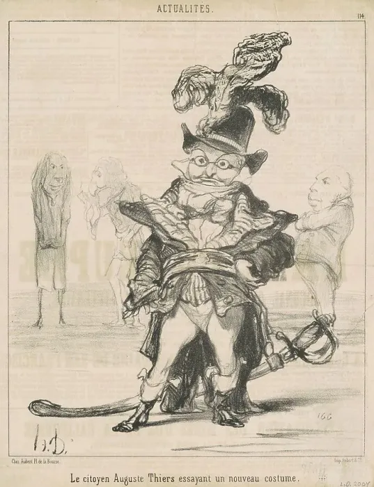 Framed Print : Le Citoyen... Thiers essayant un nouveau costume, 19th century. Creator: Honore Daumier Framed Print : Le Citoyen... Thiers essayant un nouveau costume, 19th century. Creator: Honore Daumier