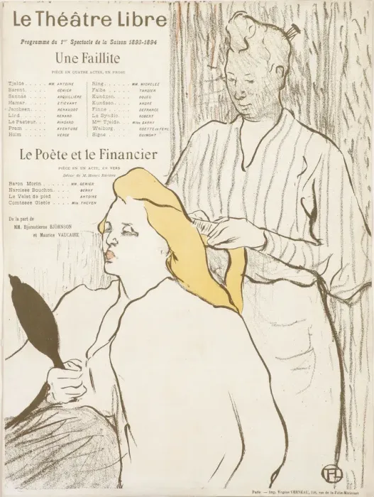 Framed Print : Le Coiffeur - Programme de Theatre Libre, 1893. Creator: Toulouse-Lautrec