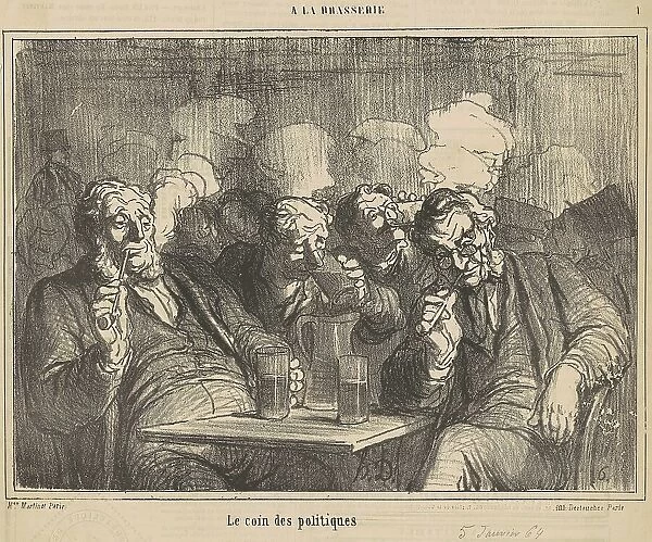Le coin des politiques, 19th century. Creator: Honore Daumier