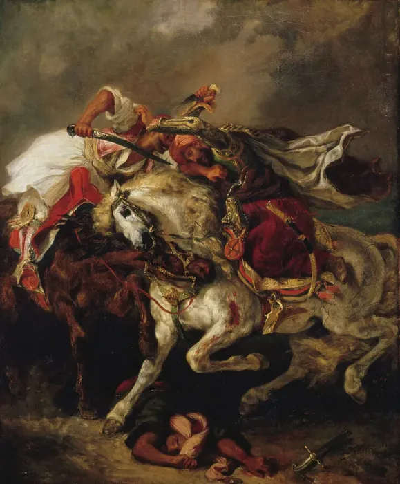 Framed Print : Le Combat du Giaour et du Pacha, 1835. Creator: Eugene Delacroix Framed Print : Le Combat du Giaour et du Pacha, 1835. Creator: Eugene Delacroix