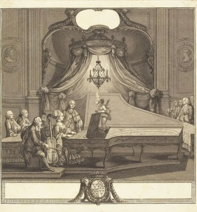 Framed Print : Le concert mecanique, 1769. Creators: Joseph de Longueil, Charles Eisen Framed Print : Le concert mecanique, 1769. Creators: Joseph de Longueil, Charles Eisen
