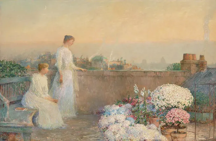 Framed Print : Le Crépuscule (Twilight), c. 1890. Creator: Hassam, Childe (1859-1935) Framed Print : Le Crépuscule (Twilight), c. 1890. Creator: Hassam, Childe (1859-1935)