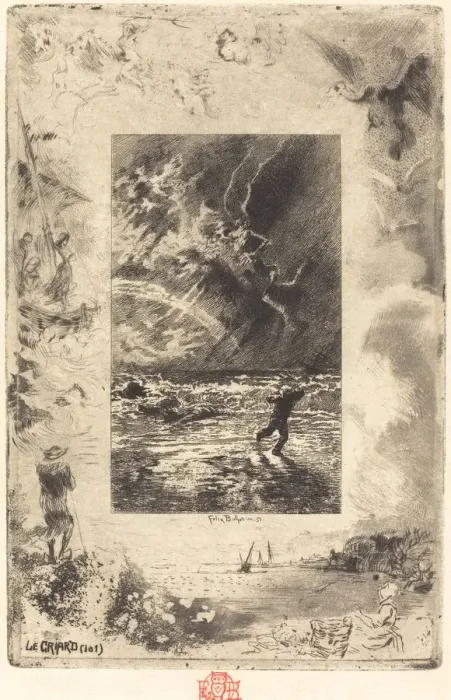 Framed Print : Le Criard (The Shrieker), 1879 / 1880. Creator: Felix Hilaire Buhot Framed Print : Le Criard (The Shrieker), 1879 / 1880. Creator: Felix Hilaire Buhot