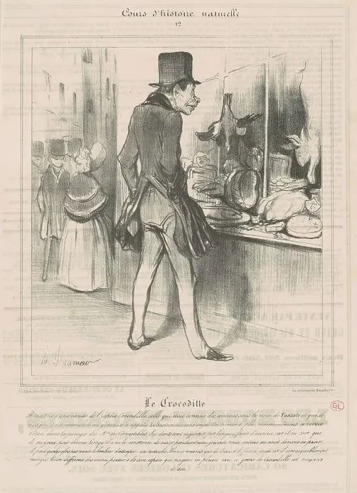 Framed Print : Le Crocodile, 19th century. Creator: Honore Daumier Framed Print : Le Crocodile, 19th century. Creator: Honore Daumier