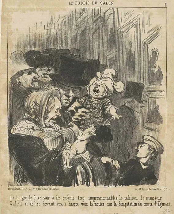 Framed Print : Le danger de faire voir a des enfants... 19th century. Creator: Honore Daumier Framed Print : Le danger de faire voir a des enfants... 19th century. Creator: Honore Daumier