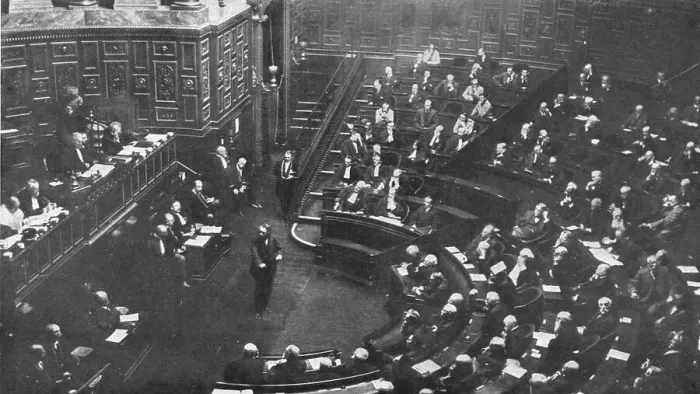 Framed Print : Le defaitisme et les grands proces; le proces Malvy; au cours des debats: M. Aristide... 1918. Creator: Unknown Framed Print : Le defaitisme et les grands proces; le proces Malvy; au cours des debats: M. Aristide... 1918. Creator: Unknown