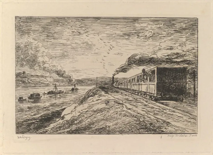 Framed Print : Le Depart (Le Retour), from Le Voyage en bateau, 1861 Framed Print : Le Depart (Le Retour), from Le Voyage en bateau, 1861